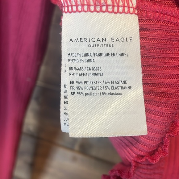 American Eagle Long Sleeve Cropped Tee - Size XS - Hot Pink! - Picture 5 of 5